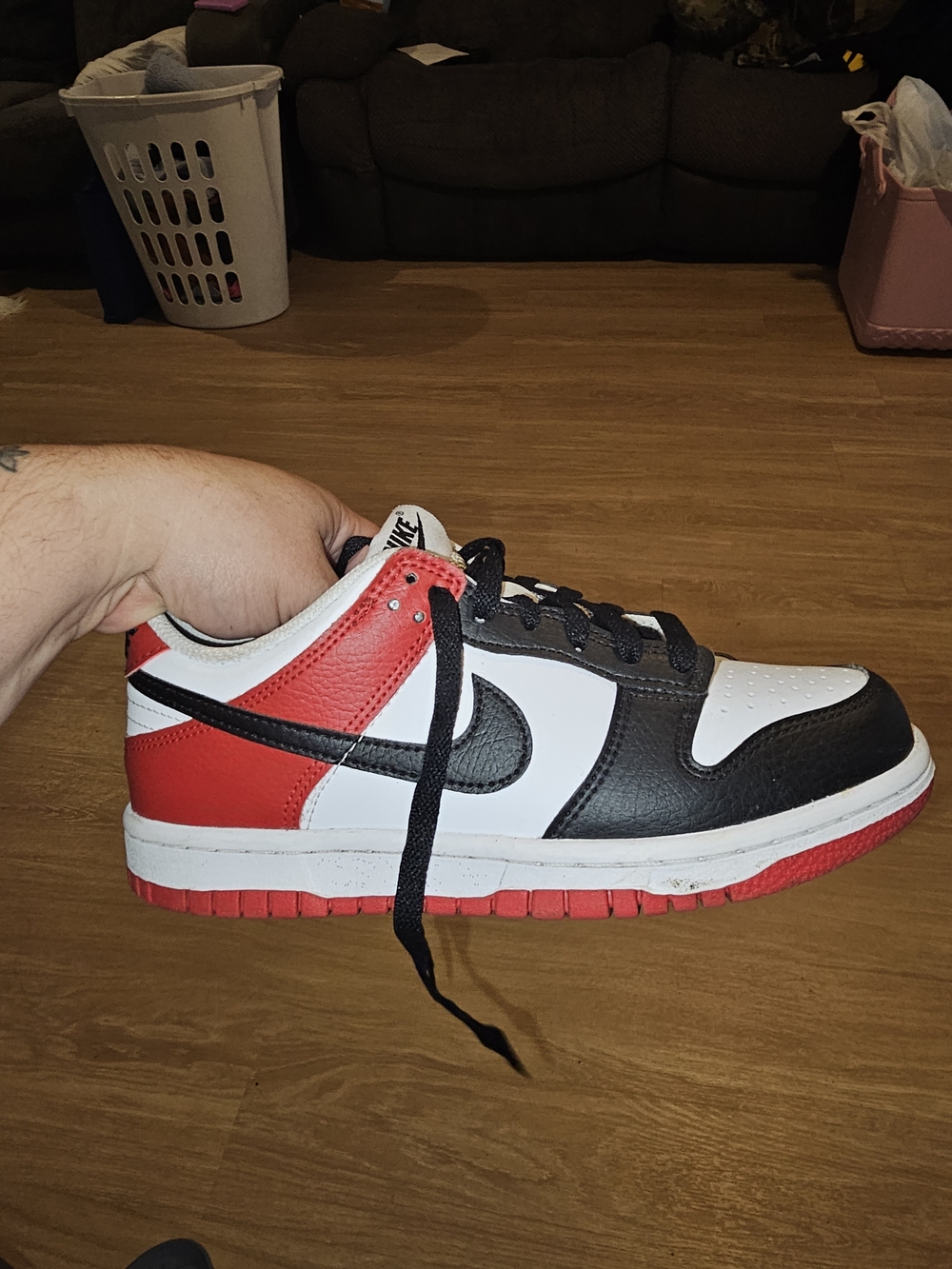 Nike Dunk Low - White, Black & Red